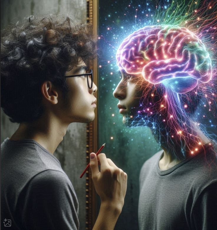 Représentation artistique du cerveau en reprogrammation